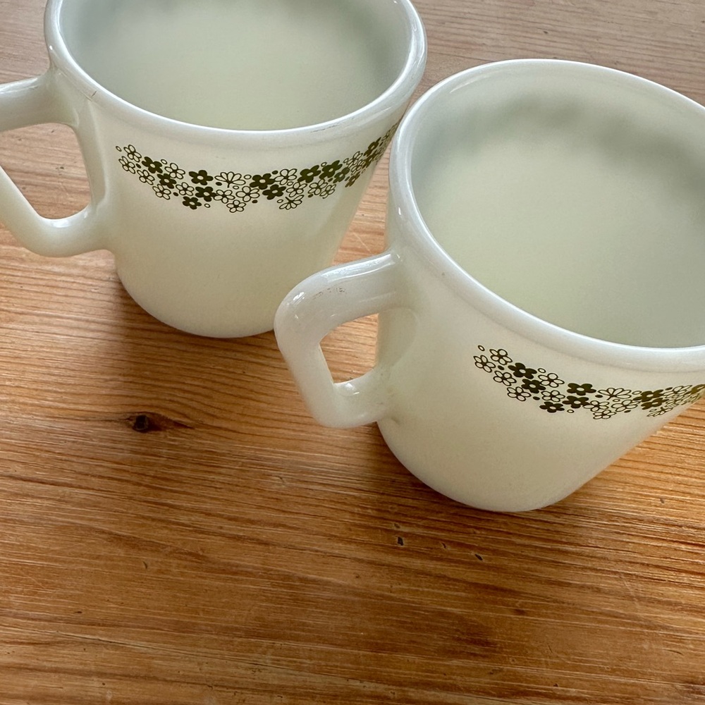 Set of 2 Pyrex spring blossom vintage mugs